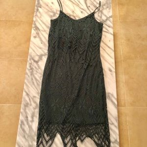 Emerald green lace dress